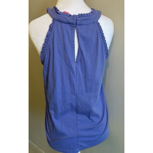 Lilly Pulitzer Pastel Halter Top Purple Tank Sleeveless Ruffles Easter Jerrica S - Picture 11 of 12